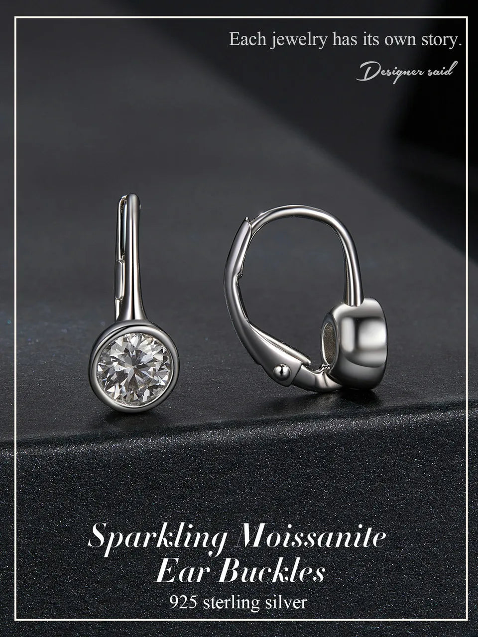 1CT Moissanite Drop Dangle Earrings 925 Sterling Silver Wedding Bridal Gift BandsCo Straps