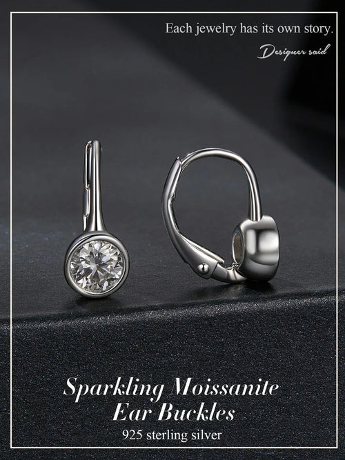 1CT Moissanite Drop Dangle Earrings 925 Sterling Silver Wedding Bridal Gift BandsCo Straps
