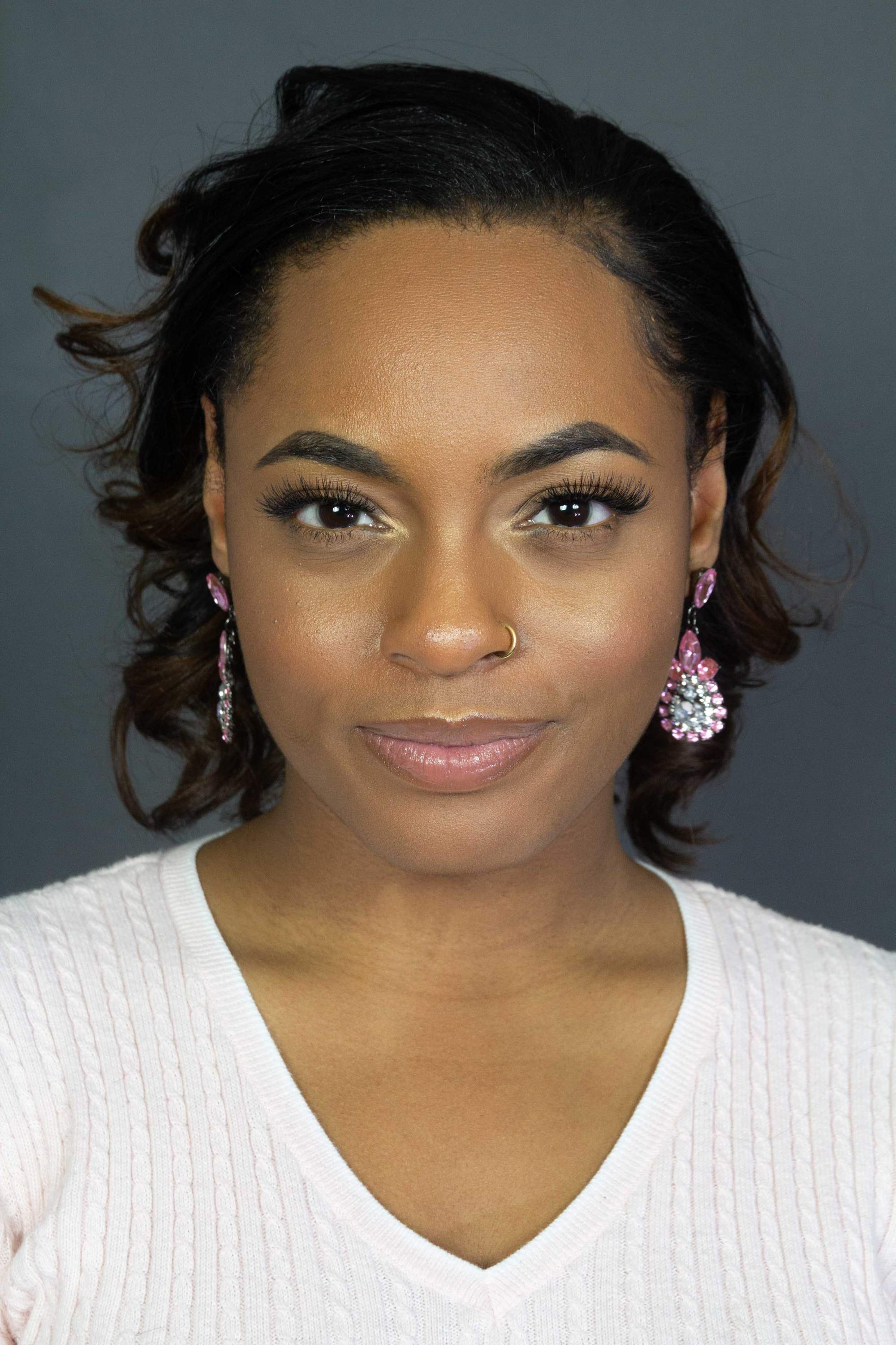 Sparkling Pink Teardrop Dangle Earrings With Crystals