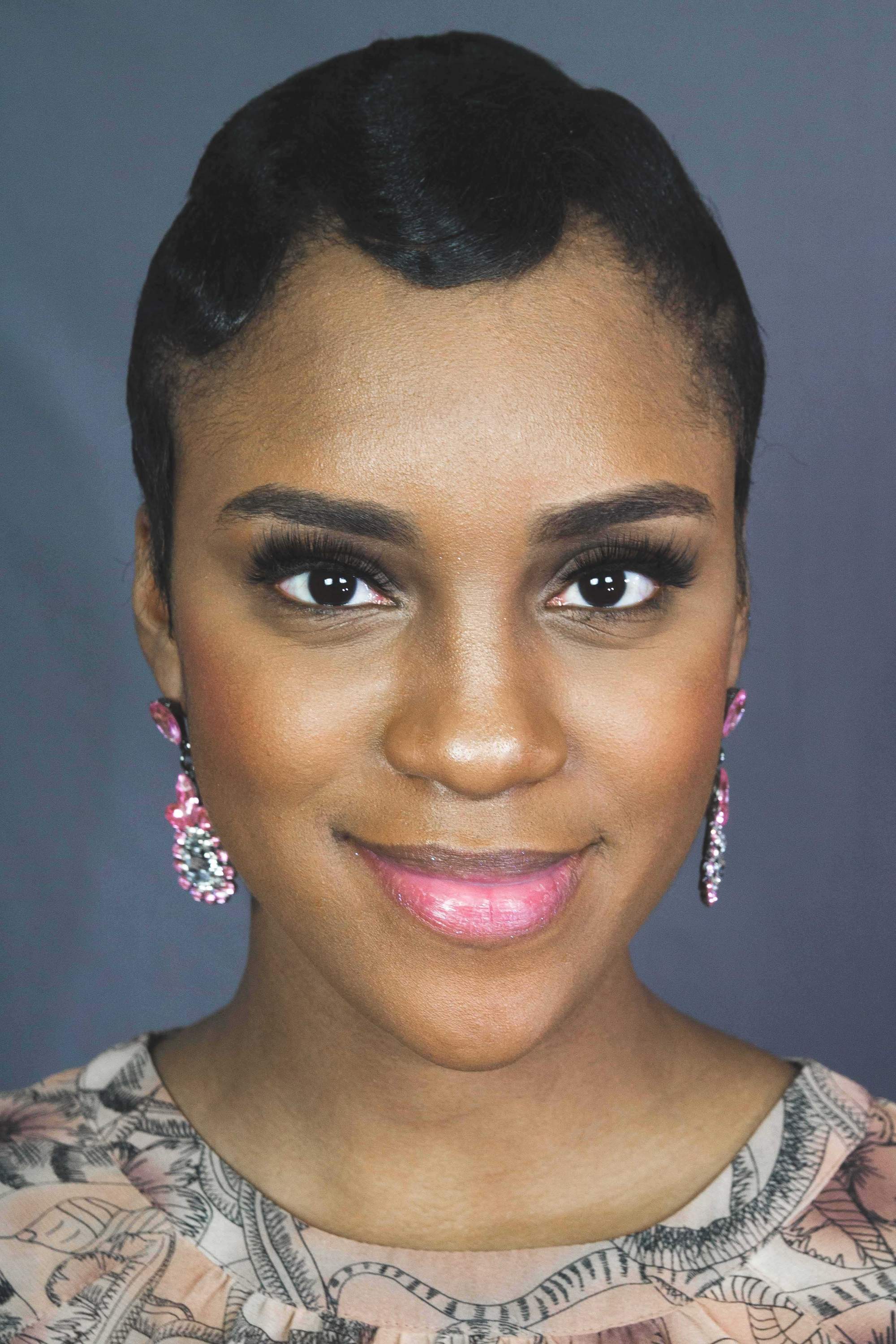 Sparkling Pink Teardrop Dangle Earrings With Crystals