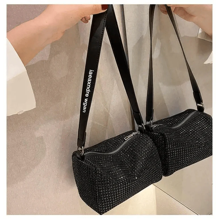 Sparkling Rhinestone Bag For Females Mini Portable Hand Bag Diamond Messenger Bag Fashionable Zipper Feminina Evening bag Stevvex