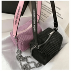 Sparkling Rhinestone Bag For Females Mini Portable Hand Bag Diamond Messenger Bag Fashionable Zipper Feminina Evening bag Stevvex