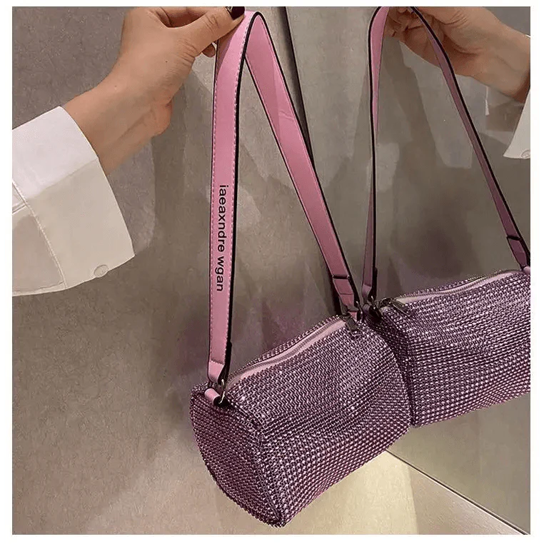Sparkling Rhinestone Bag For Females Mini Portable Hand Bag Diamond Messenger Bag Fashionable Zipper Feminina Evening bag Stevvex