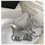 Sparkling Rhinestone Bag For Females Mini Portable Hand Bag Diamond Messenger Bag Fashionable Zipper Feminina Evening bag Stevvex