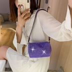 Sparkling Rhinestone Bag For Females Mini Portable Hand Bag Diamond Messenger Bag Fashionable Zipper Feminina Evening bag Stevvex