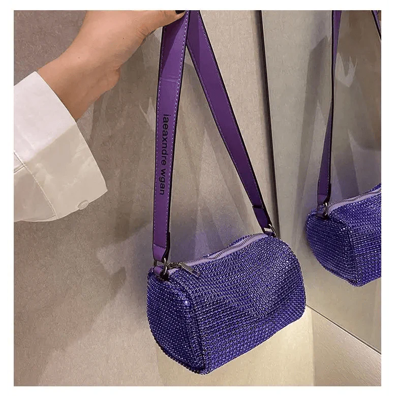 Sparkling Rhinestone Bag For Females Mini Portable Hand Bag Diamond Messenger Bag Fashionable Zipper Feminina Evening bag Stevvex