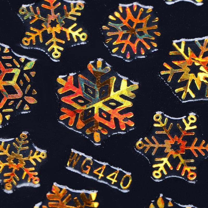 Sparkly Gold Bronzing Christmas 3D Snowflake Nail Stickers Colorful Sliver Glitter Xmas Elk Deer Socks Transfer Foil For Nails Snowflake Nail Art Stickers Decals Christmas Nail 3D Self Adhesive Nail Stickers for Acrylic Nails Snowflake Winter Slider Stevvex