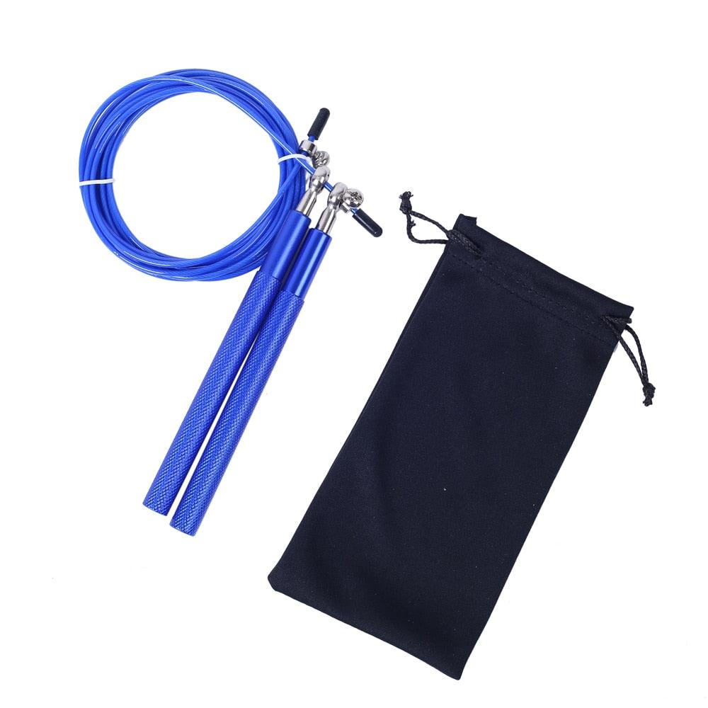 Speed Jump Rope Metal Handle Adjustable Skipping Rope Tangle-Free Speed Jump Rope Adjustable Jumping Rope With Ball Bearings And Nylon Bag For Boxing Fitness Skip Workout Training Stevvex