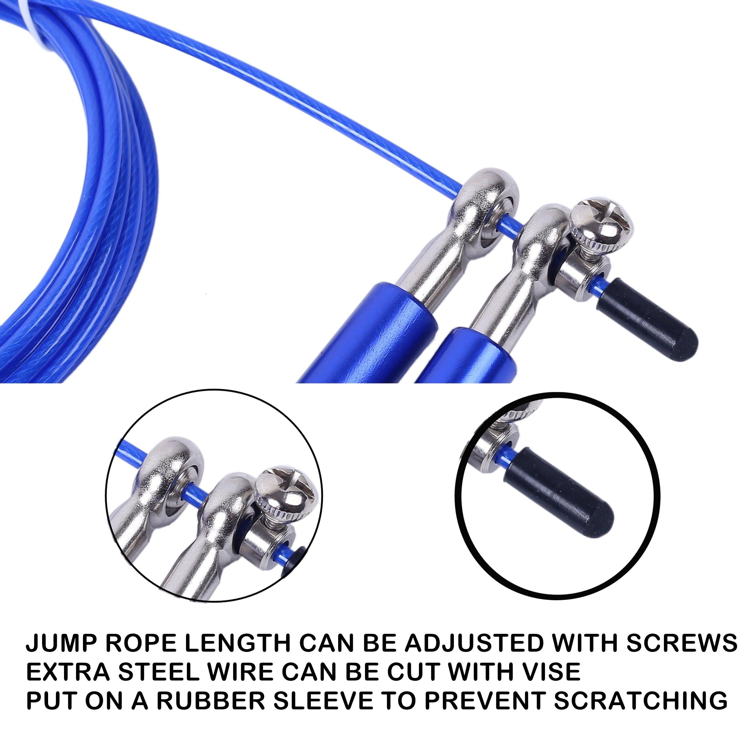 Speed Jump Rope Metal Handle Adjustable Skipping Rope Tangle-Free Speed Jump Rope Adjustable Jumping Rope With Ball Bearings And Nylon Bag For Boxing Fitness Skip Workout Training Stevvex