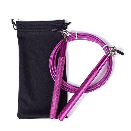Speed Jump Rope Metal Handle Adjustable Skipping Rope Tangle-Free Speed Jump Rope Adjustable Jumping Rope With Ball Bearings And Nylon Bag For Boxing Fitness Skip Workout Training Stevvex