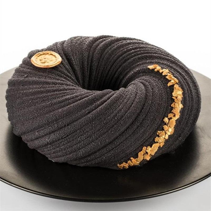 Spiral Donut Dessert Silicone Cake Mold Homemade Party Chocolate Pastry Mould Decorating Tray Baking Tools Round Swirl Cake Mold For Baking Amazing Dessert Art Silicone 3D Mould Stevvex