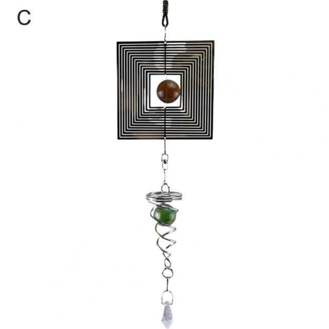 Spiral Rotating Wind Chimes Windows Metal Spiral Tail Stainless Steel Spin Decor For Indoor Outdoor Spinner Wind Chime Decoration Christmas Spinner Crystal Wind Chime Stevvex