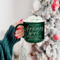 Christmas Coffee Mug 14.5oz Ceramic Campfire Style Red Or Green Double-Sided BandsCo Straps