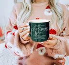 Christmas Coffee Mug 14.5oz Ceramic Campfire Style Red Or Green Double-Sided BandsCo Straps