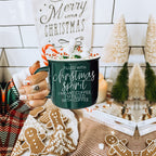Christmas Coffee Mug 14.5oz Ceramic Campfire Style Red Or Green Double-Sided BandsCo Straps