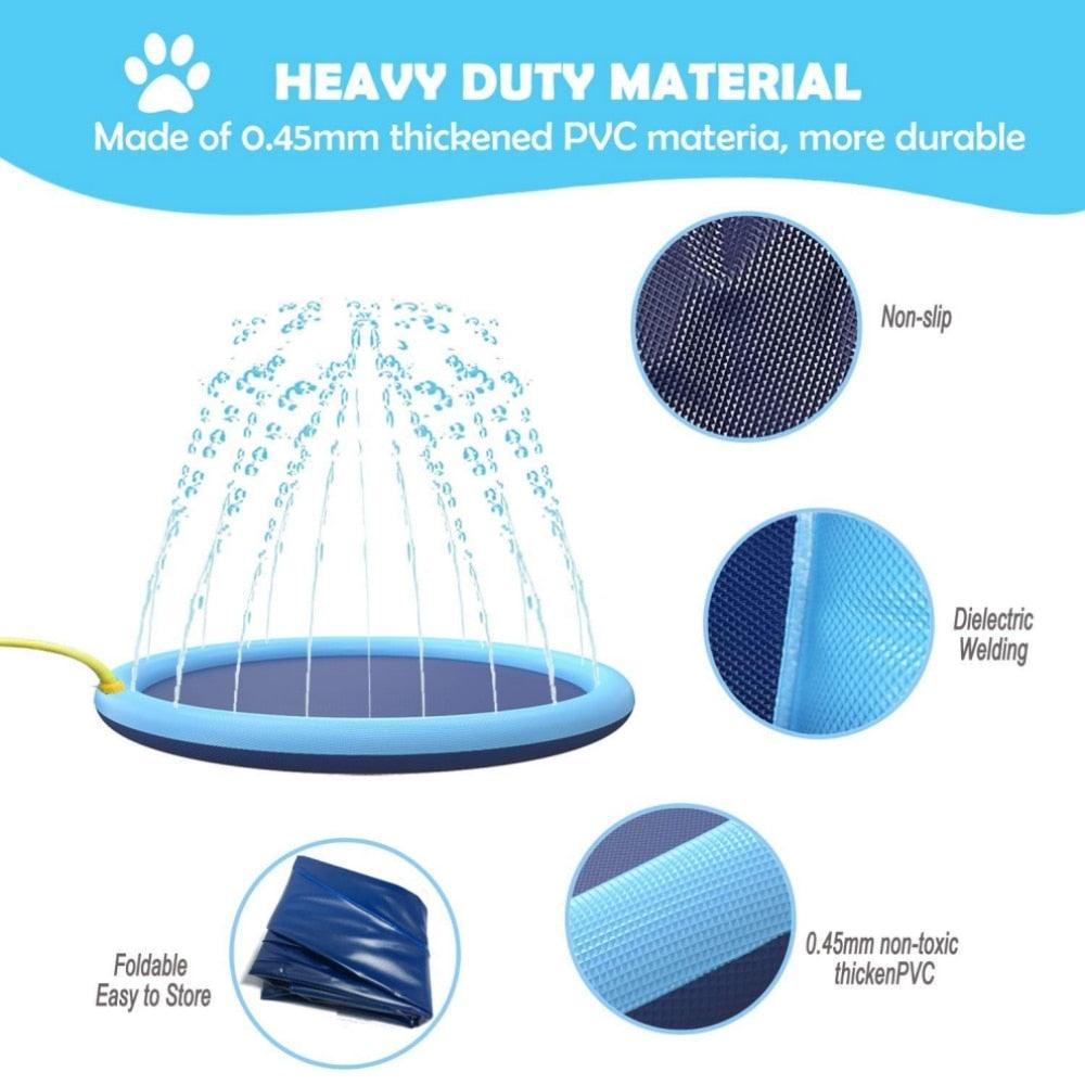Splash Sprinkler Pad for Dogs Kids Non-Slip Thicken Dog Pool with Sprinkler Pet Summer Outdoor Play Water Mat Toys for Pet Dogs Splash Sprinkler Pad for Dogs Non-Slip Thicken Sprinkler Pool for Summer Outdoor Stevvex