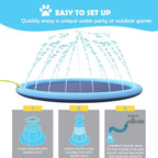 Splash Sprinkler Pad for Dogs Kids Non-Slip Thicken Dog Pool with Sprinkler Pet Summer Outdoor Play Water Mat Toys for Pet Dogs Splash Sprinkler Pad for Dogs Non-Slip Thicken Sprinkler Pool for Summer Outdoor Stevvex