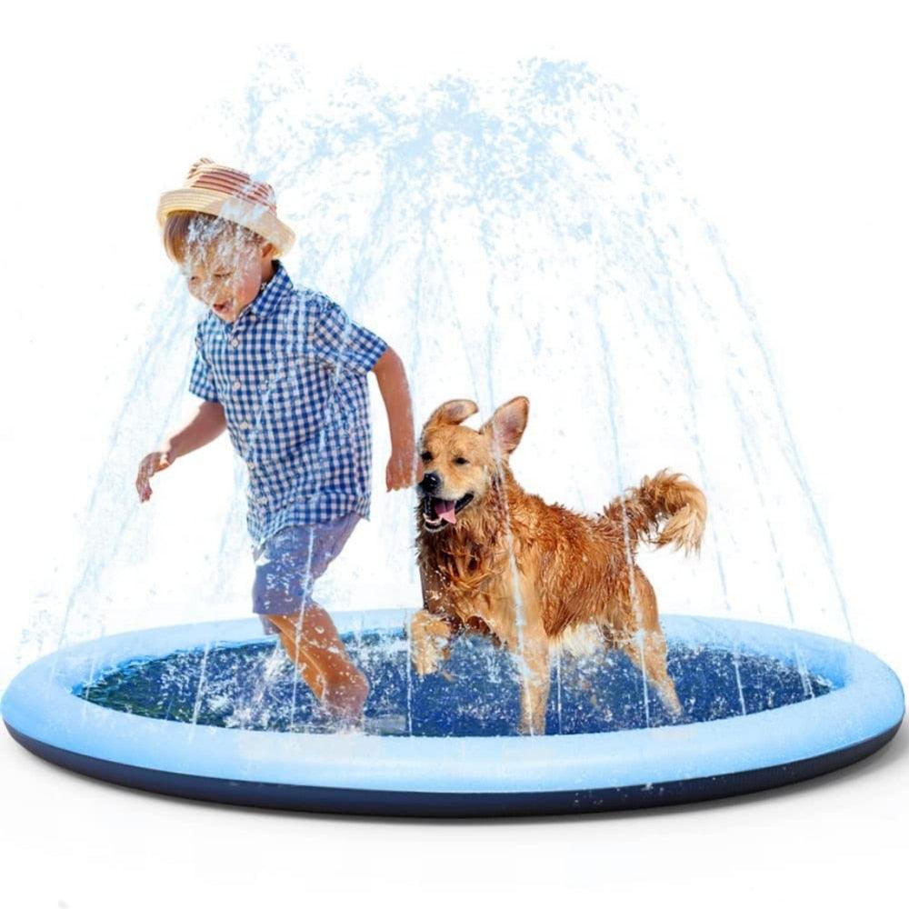 Splash Sprinkler Pad for Dogs Kids Non-Slip Thicken Dog Pool with Sprinkler Pet Summer Outdoor Play Water Mat Toys for Pet Dogs Splash Sprinkler Pad for Dogs Non-Slip Thicken Sprinkler Pool for Summer Outdoor Stevvex