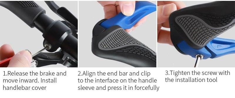 Sponge Bicycle Grips Handle Anti-Skid 3D Silicone Grip Cycling Handlebar Ultralight Bike Grips Foam Single Lock On Bicycle Handle Bar Soft Comfortable Non-Slip Bike Handle Grips For Mountain Beach Cruiser Scooter Stevvex