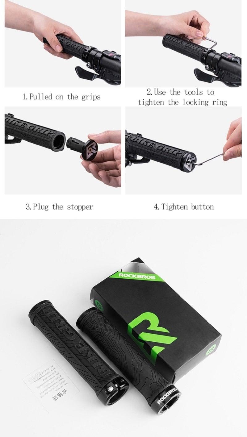 Sponge Bicycle Grips Handle Anti-Skid 3D Silicone Grip Cycling Handlebar Ultralight Bike Grips Foam Single Lock On Bicycle Handle Bar Soft Comfortable Non-Slip Bike Handle Grips For Mountain Beach Cruiser Scooter Stevvex