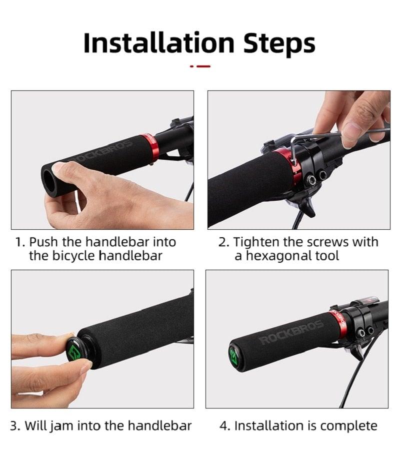 Sponge Bicycle Grips Handle Anti-Skid 3D Silicone Grip Cycling Handlebar Ultralight Bike Grips Foam Single Lock On Bicycle Handle Bar Soft Comfortable Non-Slip Bike Handle Grips For Mountain Beach Cruiser Scooter Stevvex