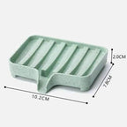 Sponge Holder PP Wheat Straw Storage Rack Drain Soap Box Tray Soapbox 1 Pcs Shower Soap Tray Tool Soap Dish Plate Holder Waterfall Draining Soap Sponge Holder for Shower Kitchen Sink Bathroom Laundry Countertop Face Body Bath Soap, Soap-Saving Dish Stevvex
