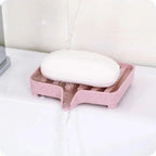 Sponge Holder PP Wheat Straw Storage Rack Drain Soap Box Tray Soapbox 1 Pcs Shower Soap Tray Tool Soap Dish Plate Holder Waterfall Draining Soap Sponge Holder for Shower Kitchen Sink Bathroom Laundry Countertop Face Body Bath Soap, Soap-Saving Dish Stevvex