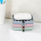 Sponge Holder PP Wheat Straw Storage Rack Drain Soap Box Tray Soapbox 1 Pcs Shower Soap Tray Tool Soap Dish Plate Holder Waterfall Draining Soap Sponge Holder for Shower Kitchen Sink Bathroom Laundry Countertop Face Body Bath Soap, Soap-Saving Dish Stevvex