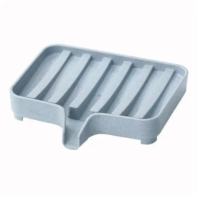 Sponge Holder PP Wheat Straw Storage Rack Drain Soap Box Tray Soapbox 1 Pcs Shower Soap Tray Tool Soap Dish Plate Holder Waterfall Draining Soap Sponge Holder for Shower Kitchen Sink Bathroom Laundry Countertop Face Body Bath Soap, Soap-Saving Dish Stevvex