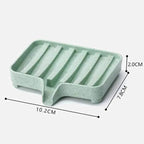 Sponge Holder PP Wheat Straw Storage Rack Drain Soap Box Tray Soapbox 1 Pcs Shower Soap Tray Tool Soap Dish Plate Holder Waterfall Draining Soap Sponge Holder for Shower Kitchen Sink Bathroom Laundry Countertop Face Body Bath Soap, Soap-Saving Dish Stevvex
