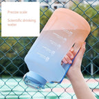 Sport 2l Water Bottle Reminder Plastic Straw Water Bottle Fitness Big Bottles 1500ML / 2300ML / 3800ML 2 liter  Sports Drinking Bottle Reusable Easy Clean Sealing Water Bottle with Lanyard for Hiking Stevvex