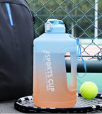 Sport 2l Water Bottle Reminder Plastic Straw Water Bottle Fitness Big Bottles 1500ML / 2300ML / 3800ML 2 liter  Sports Drinking Bottle Reusable Easy Clean Sealing Water Bottle with Lanyard for Hiking Stevvex