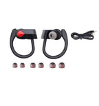Sport Handsfree Black Wireless Earphone Bluetooth 5.0 Connection Ear Hook in Ear Earbuds Waterproof With Microphone Fast Volume Control Wireless Earbuds Outdoor Workout Over Ear Hooks Sweat Resistance Headphones Stevvex