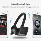 Sport Handsfree Black Wireless Earphone Bluetooth 5.0 Connection Ear Hook in Ear Earbuds Waterproof With Microphone Fast Volume Control Wireless Earbuds Outdoor Workout Over Ear Hooks Sweat Resistance Headphones Stevvex
