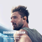 Sport Handsfree Black Wireless Earphone Bluetooth 5.0 Connection Ear Hook in Ear Earbuds Waterproof With Microphone Fast Volume Control Wireless Earbuds Outdoor Workout Over Ear Hooks Sweat Resistance Headphones Stevvex
