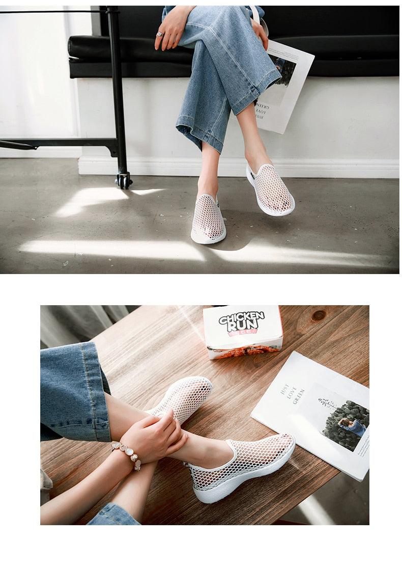 Sport Mesh Breathable Women Shoes Fashion Sports Soft Comfortable Women Shoes Fashion Slip-On Sports Shoes Soft Sole Breathable Comfortable Running Walking Shoes Stevvex