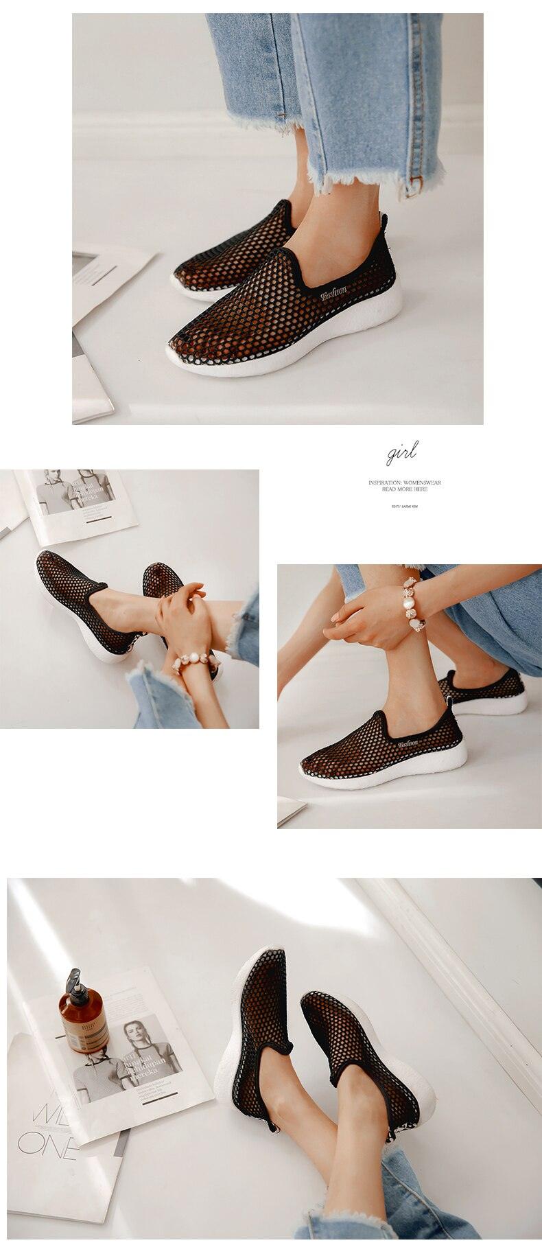 Sport Mesh Breathable Women Shoes Fashion Sports Soft Comfortable Women Shoes Fashion Slip-On Sports Shoes Soft Sole Breathable Comfortable Running Walking Shoes Stevvex