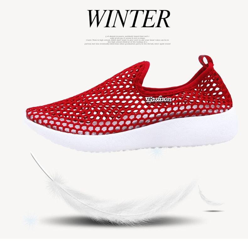 Sport Mesh Breathable Women Shoes Fashion Sports Soft Comfortable Women Shoes Fashion Slip-On Sports Shoes Soft Sole Breathable Comfortable Running Walking Shoes Stevvex