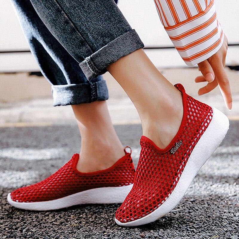 Sport Mesh Breathable Women Shoes Fashion Sports Soft Comfortable Women Shoes Fashion Slip-On Sports Shoes Soft Sole Breathable Comfortable Running Walking Shoes Stevvex