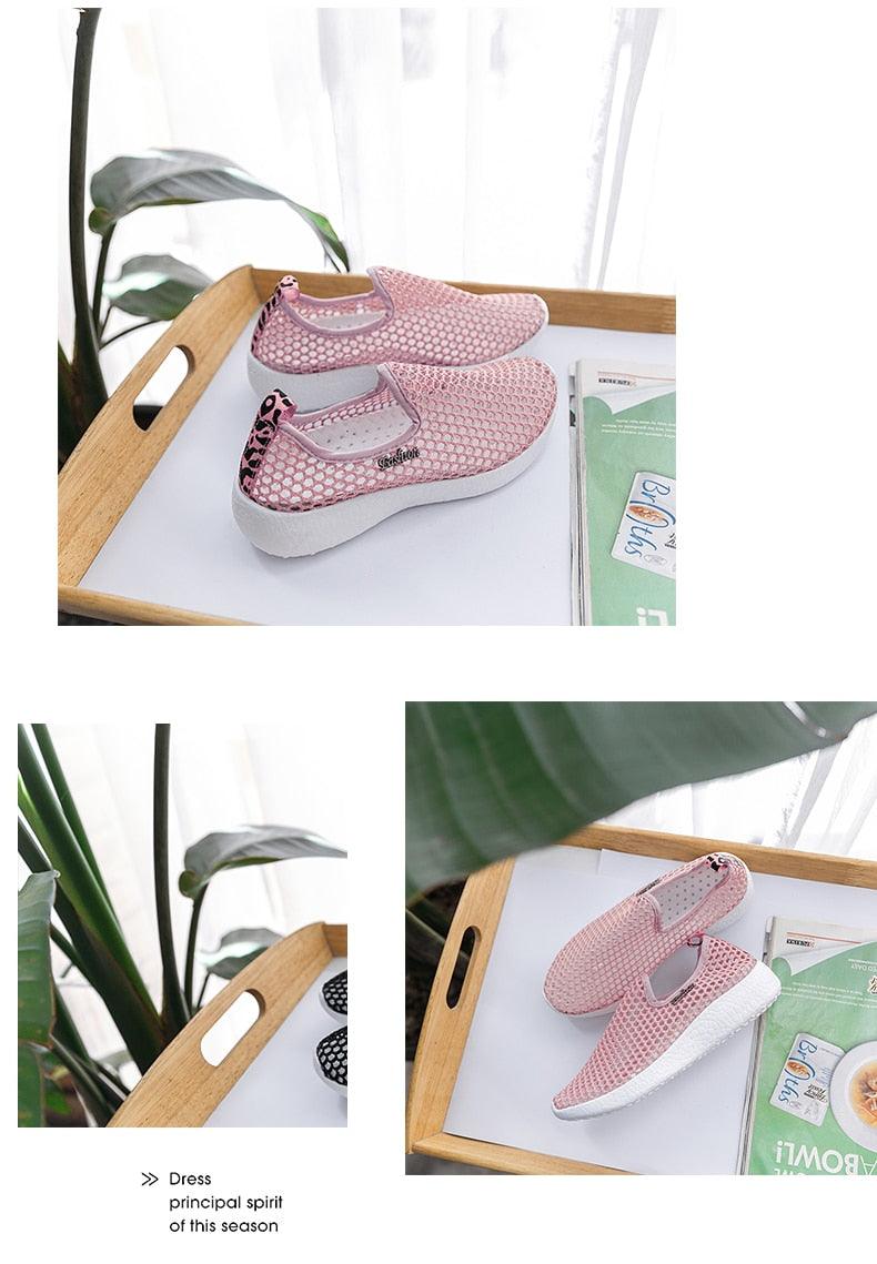 Sport Mesh Breathable Women Shoes Fashion Sports Soft Comfortable Women Shoes Fashion Slip-On Sports Shoes Soft Sole Breathable Comfortable Running Walking Shoes Stevvex