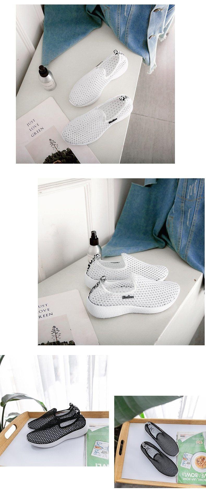 Sport Mesh Breathable Women Shoes Fashion Sports Soft Comfortable Women Shoes Fashion Slip-On Sports Shoes Soft Sole Breathable Comfortable Running Walking Shoes Stevvex