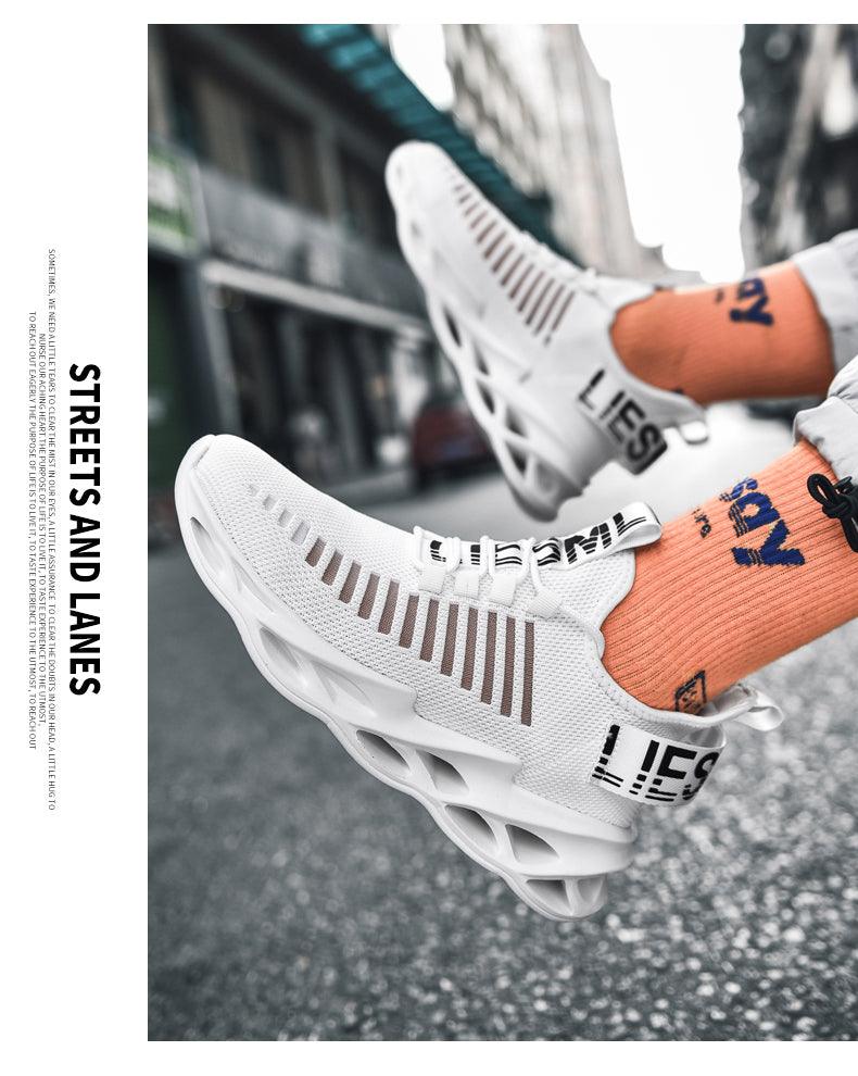 Sport New Mens Sneakers Breathable Running Shoes Outdoor Running Tennis Blade Sneakers Sport Fashion Comfortable Casual Couples Gym Mens Casual Walking Sneakers Stevvex