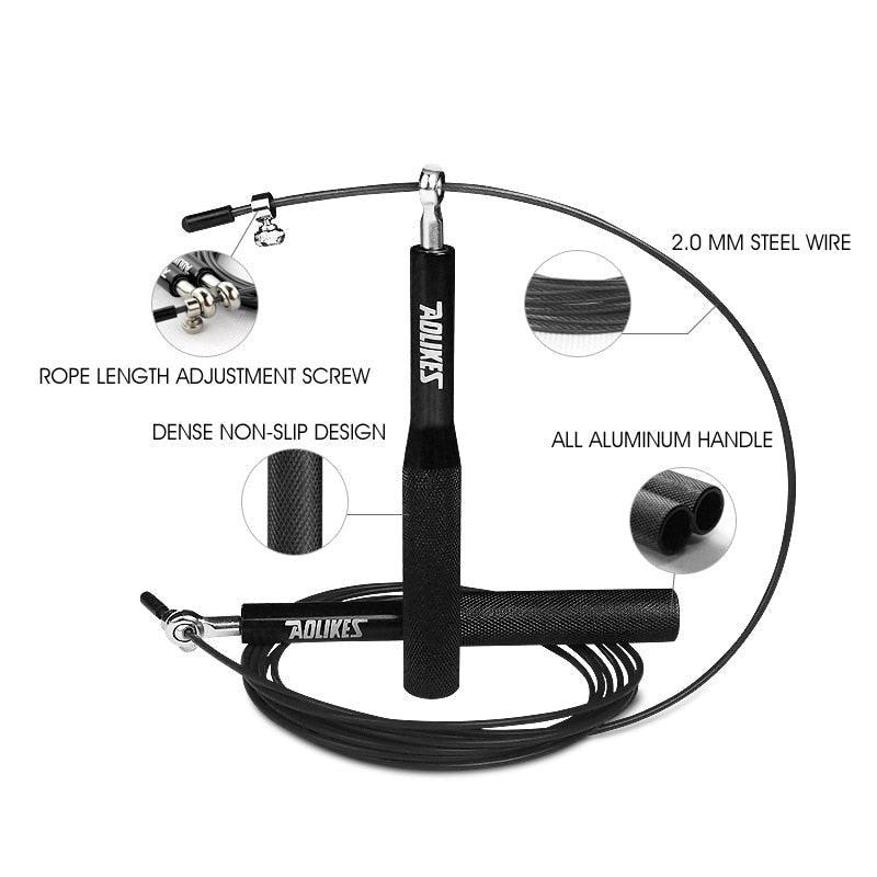 Sport Speed Jump Rope Professional Skipping Rope Adjustable Length Ergonomic Design Jumping Ropes For Speed Workout Ideal For Boxing Fitness Skip Workout Training Stevvex