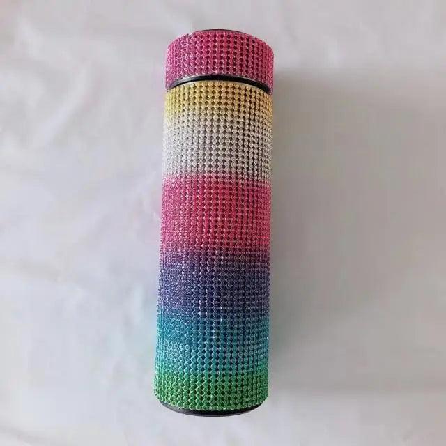 Sport Sterlling Creative Diamond Thermos Bottle Water Bottle Stainless Steel Smart Temperature Display Vacuum Flask Mug Gift for Men Women Stevvex