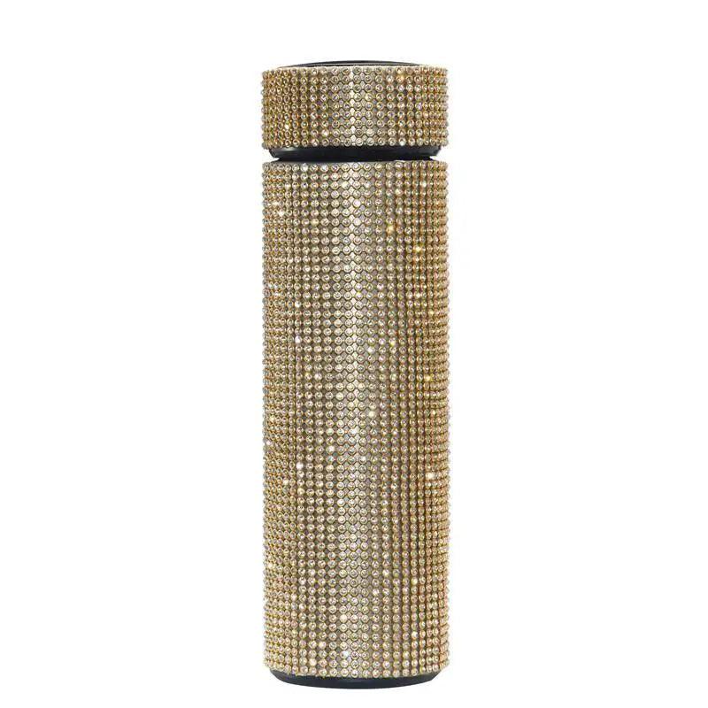 Sport Sterlling Creative Diamond Thermos Bottle Water Bottle Stainless Steel Smart Temperature Display Vacuum Flask Mug Gift for Men Women Stevvex