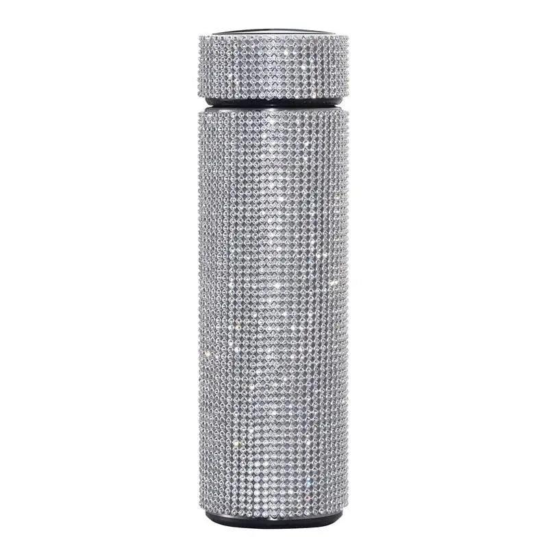 Sport Sterlling Creative Diamond Thermos Bottle Water Bottle Stainless Steel Smart Temperature Display Vacuum Flask Mug Gift for Men Women Stevvex