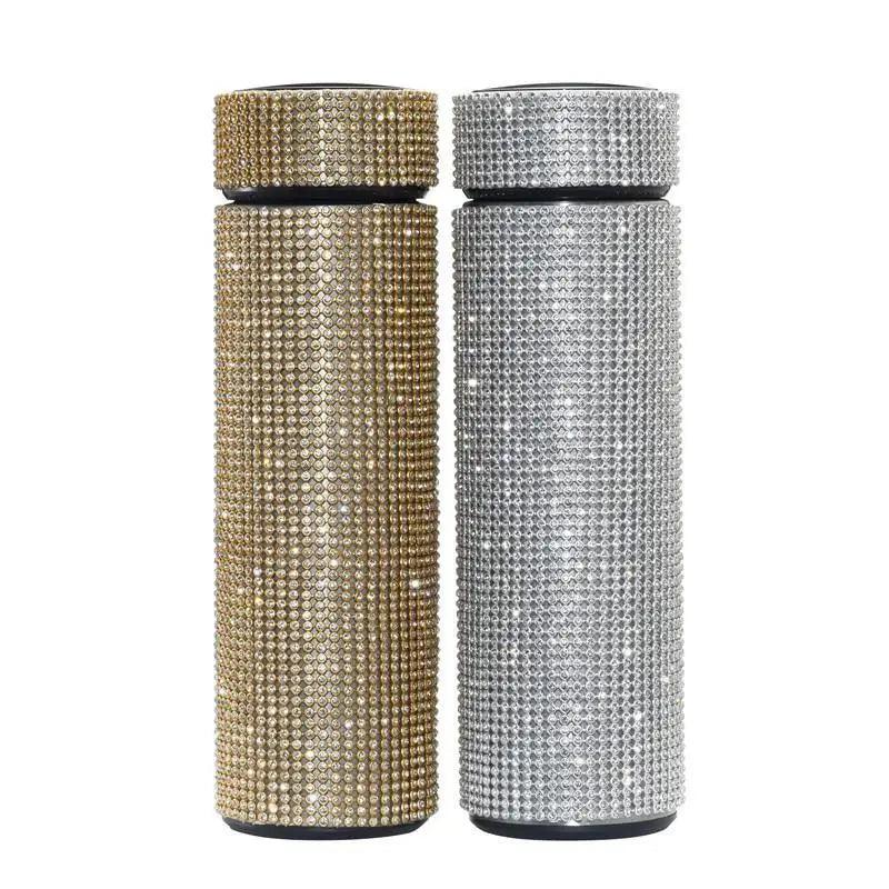 Sport Sterlling Creative Diamond Thermos Bottle Water Bottle Stainless Steel Smart Temperature Display Vacuum Flask Mug Gift for Men Women Stevvex