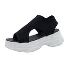Sport Women's Comfortable Footwear Summer Platform Sandals Shoes Female Slip On Peep Toe Knitted Footwear Summer Sandals Women Shoes Female Slip On Elegant Sneakers Stevvex