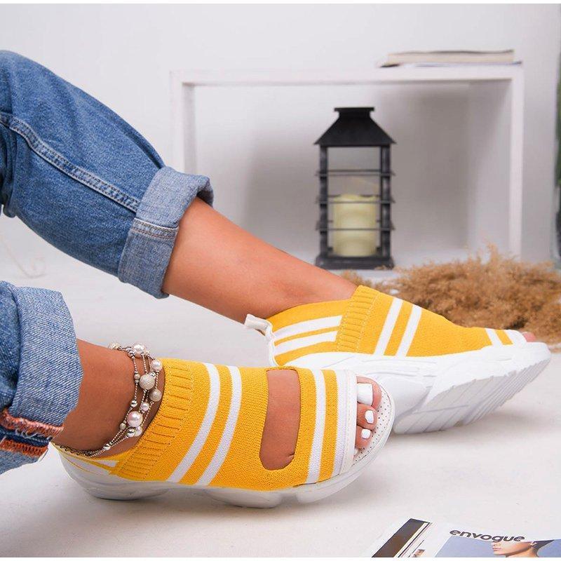 Sport Women's Comfortable Footwear Summer Platform Sandals Shoes Female Slip On Peep Toe Knitted Footwear Summer Sandals Women Shoes Female Slip On Elegant Sneakers Stevvex
