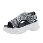 Sport Women's Comfortable Footwear Summer Platform Sandals Shoes Female Slip On Peep Toe Knitted Footwear Summer Sandals Women Shoes Female Slip On Elegant Sneakers Stevvex